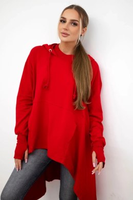 Bluza rozkloszowana u dołu czerwona  