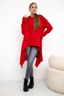 Bluza rozkloszowana u dołu czerwona  