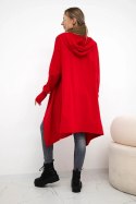 Bluza rozkloszowana u dołu czerwona  