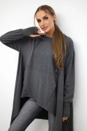 Bluza rozkloszowana u dołu grafitowa  