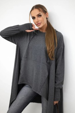 Bluza rozkloszowana u dołu grafitowa  