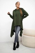 Bluza rozkloszowana u dołu khaki  