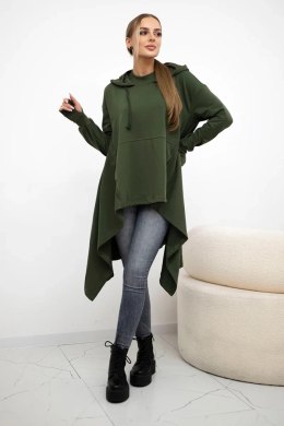 Bluza rozkloszowana u dołu khaki  