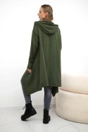 Bluza rozkloszowana u dołu khaki  