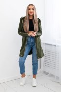 Bluza z ozdobną taśmą khaki  