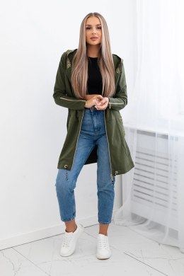 Bluza z ozdobną taśmą khaki  