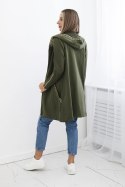 Bluza z ozdobną taśmą khaki  