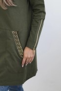 Bluza z ozdobną taśmą khaki  