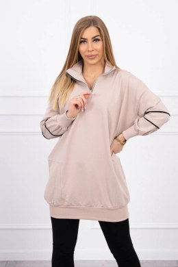 Bluza z suwakiem i kieszeniami beżowa  
