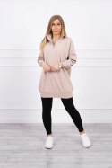 Bluza z suwakiem i kieszeniami beżowa  