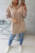 Bluza z suwakiem i kieszeniami beżowa  