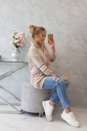 Bluza z suwakiem i kieszeniami beżowa  