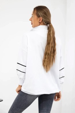 Bluza z suwakiem i kieszeniami biała  