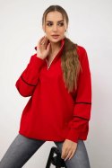 Bluza z suwakiem i kieszeniami czerwona  