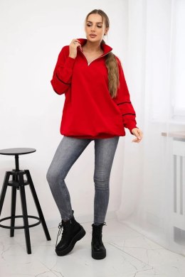 Bluza z suwakiem i kieszeniami czerwona  