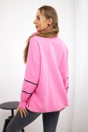 Bluza z suwakiem i kieszeniami jasno różowa  