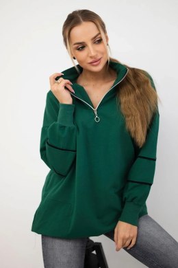Bluza z suwakiem i kieszeniami zielona  