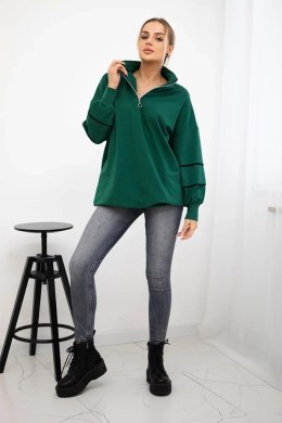 Bluza z suwakiem i kieszeniami zielona  