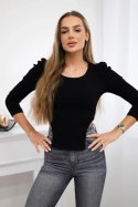Bluzka z bufiastymi rękawami czarna  