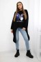 Bluzka z nadrukiem oversize czarna  