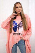 Bluzka z nadrukiem oversize morelowa  