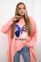 Bluzka z nadrukiem oversize morelowa  