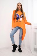 Bluzka z nadrukiem oversize pomarańczowa  