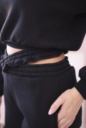 Komplet ocieplany z krótką bluzą czarny  