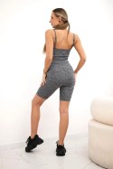 Komplet sportowy top + legginsy czarny  