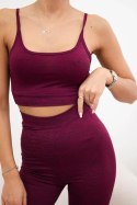 Komplet sportowy top + legginsy fuksja  