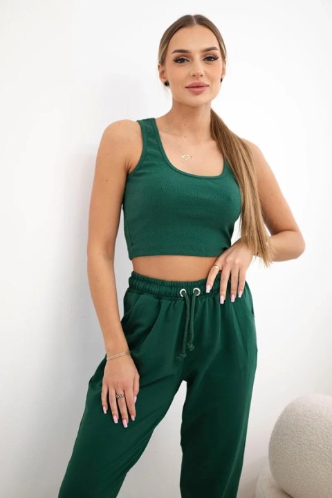 Komplet top+spodnie zielony  