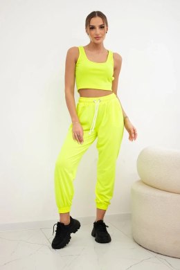 Komplet top+spodnie żółty neon  
