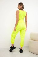 Komplet top+spodnie żółty neon  