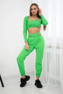 Komplet z bluzką top zielony neon  