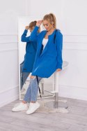 Bluza Narzutka ocieplana z kapturem chabrowa  