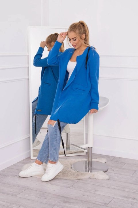 Bluza Narzutka ocieplana z kapturem chabrowa Bluza Narzutka ocieplana z kapturem chabrowa
