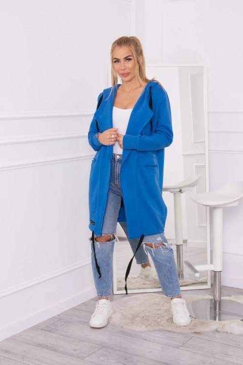 Bluza Narzutka ocieplana z kapturem chabrowa Bluza Narzutka ocieplana z kapturem chabrowa