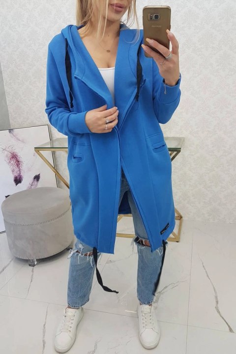 Bluza Narzutka ocieplana z kapturem chabrowa Bluza Narzutka ocieplana z kapturem chabrowa