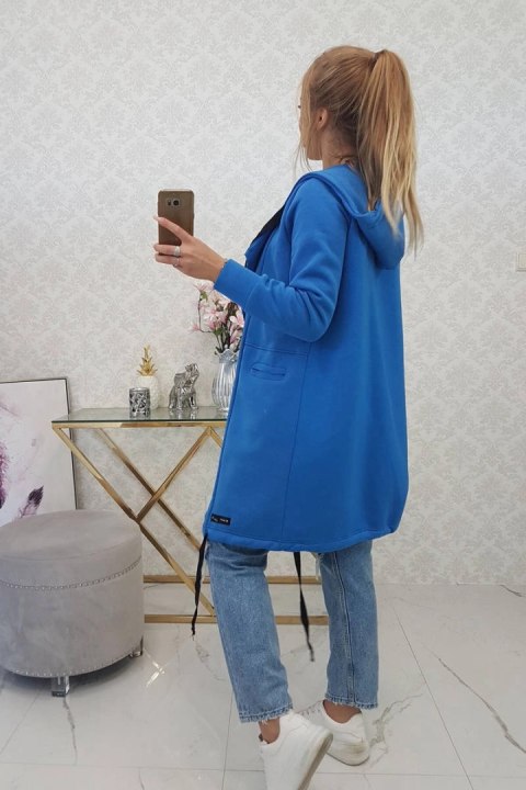 Bluza Narzutka ocieplana z kapturem chabrowa Bluza Narzutka ocieplana z kapturem chabrowa