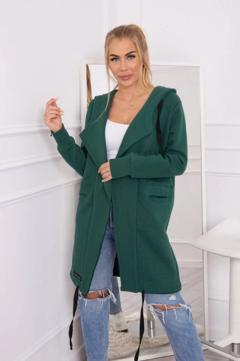Bluza Narzutka ocieplana z kapturem ciemno zielona Bluza Narzutka ocieplana z kapturem ciemno zielona
