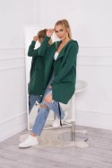 Bluza Narzutka ocieplana z kapturem ciemno zielona  
