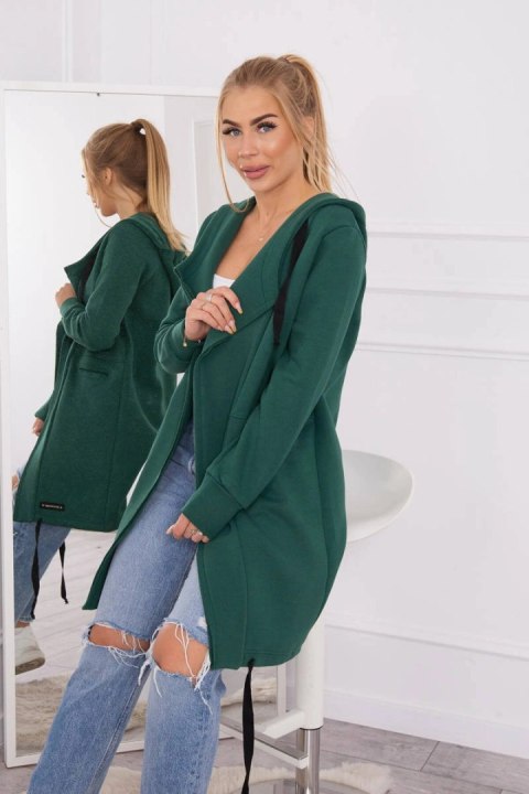 Bluza Narzutka ocieplana z kapturem ciemno zielona Bluza Narzutka ocieplana z kapturem ciemno zielona