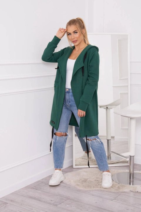 Bluza Narzutka ocieplana z kapturem ciemno zielona Bluza Narzutka ocieplana z kapturem ciemno zielona
