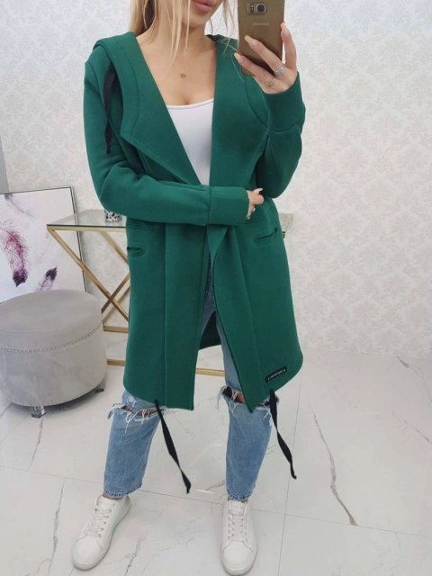Bluza Narzutka ocieplana z kapturem ciemno zielona Bluza Narzutka ocieplana z kapturem ciemno zielona