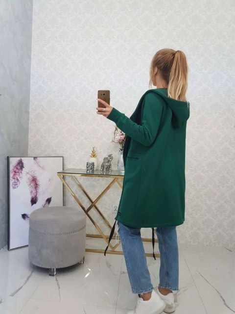 Bluza Narzutka ocieplana z kapturem ciemno zielona Bluza Narzutka ocieplana z kapturem ciemno zielona
