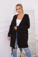 Bluza Narzutka ocieplana z kapturem czarna  