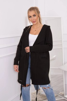 Bluza Narzutka ocieplana z kapturem czarna  