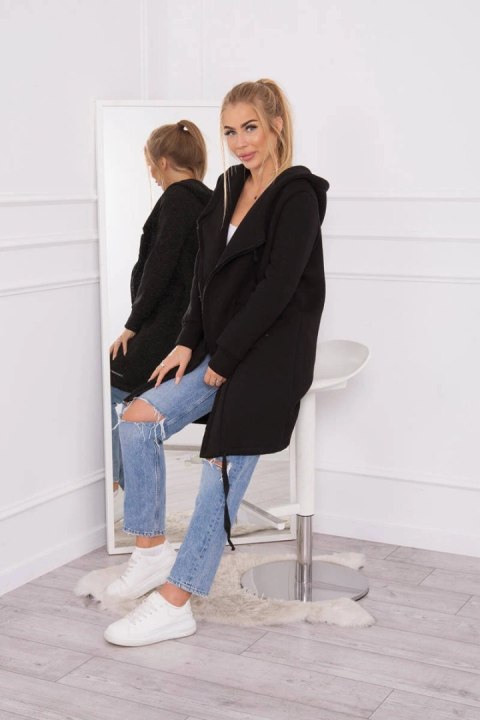 Bluza Narzutka ocieplana z kapturem czarna Bluza Narzutka ocieplana z kapturem czarna
