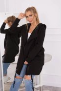 Bluza Narzutka ocieplana z kapturem czarna  