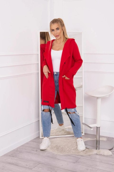 Bluza Narzutka ocieplana z kapturem czerwona Bluza Narzutka ocieplana z kapturem czerwona